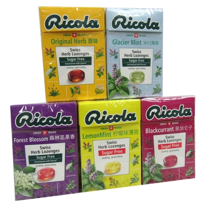 满5件包邮瑞士进口利口乐润喉糖40g无糖柠檬味薄荷味清新硬糖零食