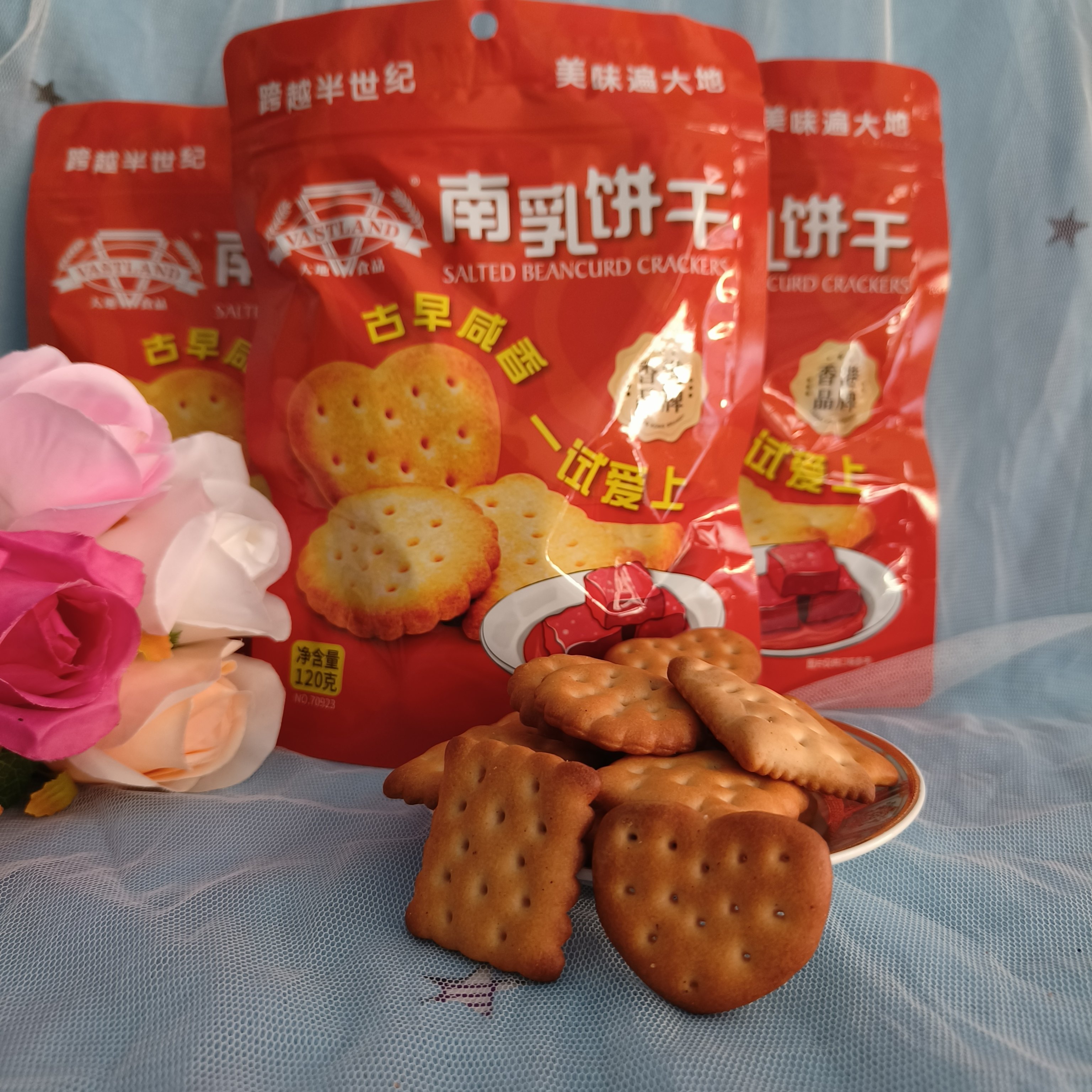 正品香港品牌大地南乳饼干120g*5包古早咸香传统香港味休闲零食