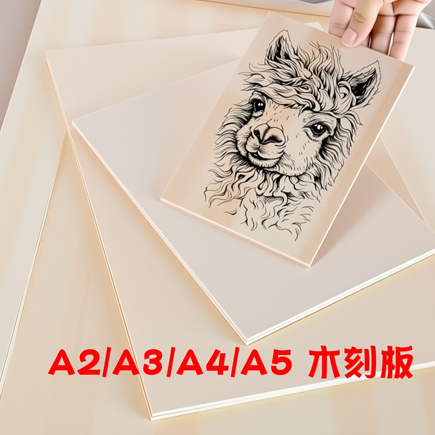 木刻版A4全椴木a4a3木刻板 4k木板雕刻画板胶板版画材料A3/8K滚筒图片