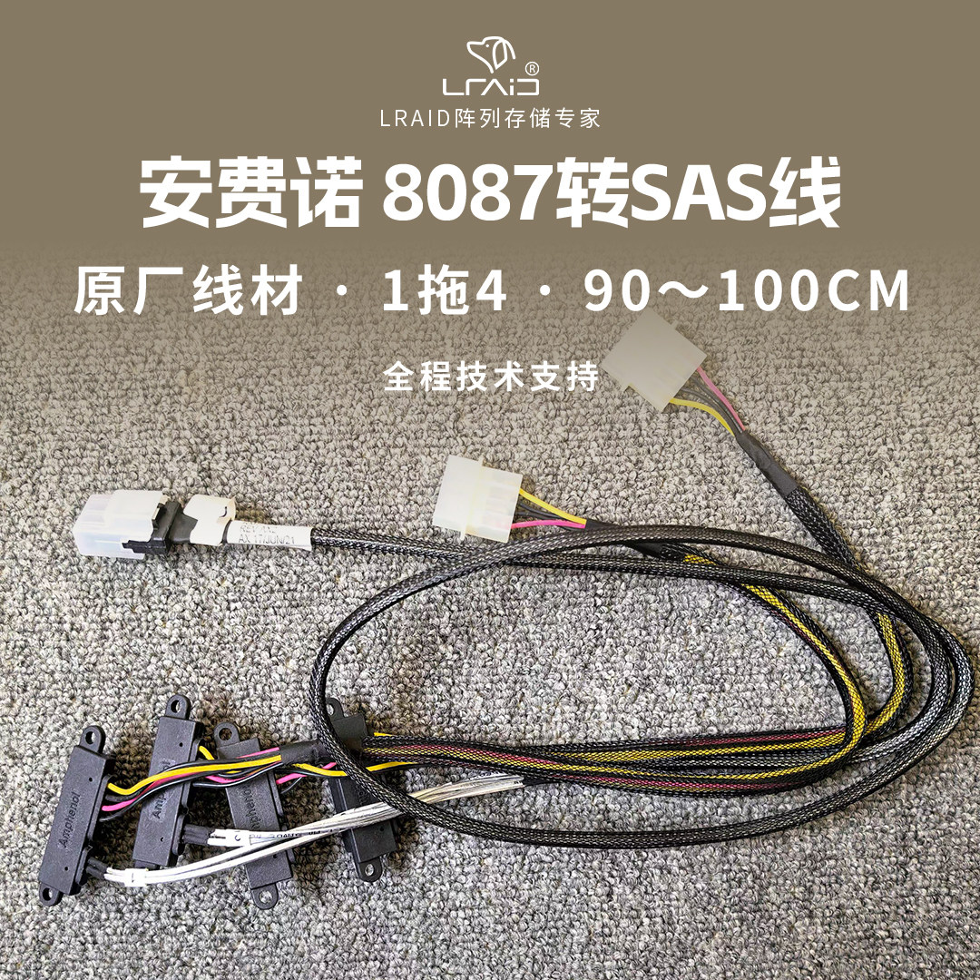 全新安费诺8087转sas线