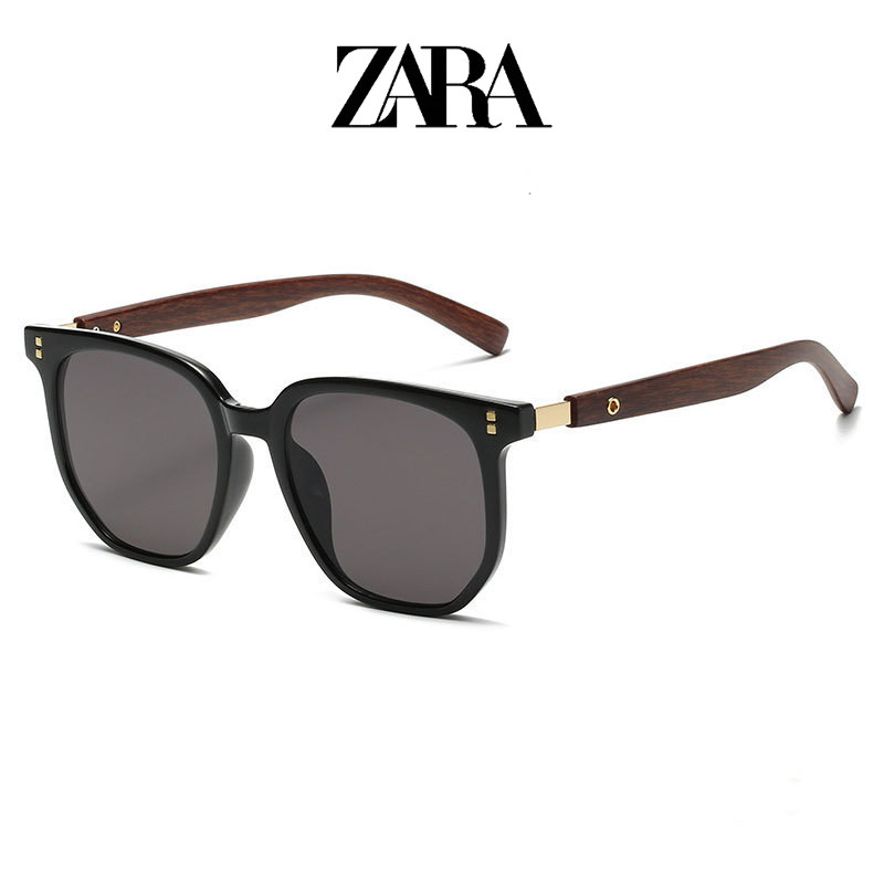ZARA2026新款墨镜复古木纹大框太阳眼镜男女通用防紫外线显脸小潮