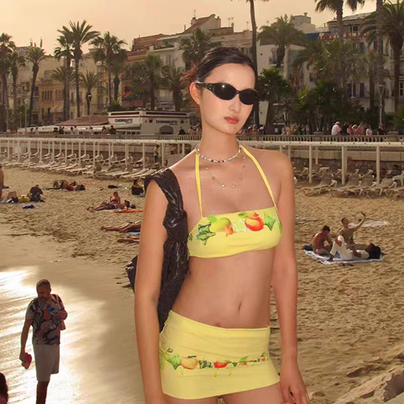 特价2025新款泳衣女分体式三件套遮肚显瘦聚拢小胸韩国ins风