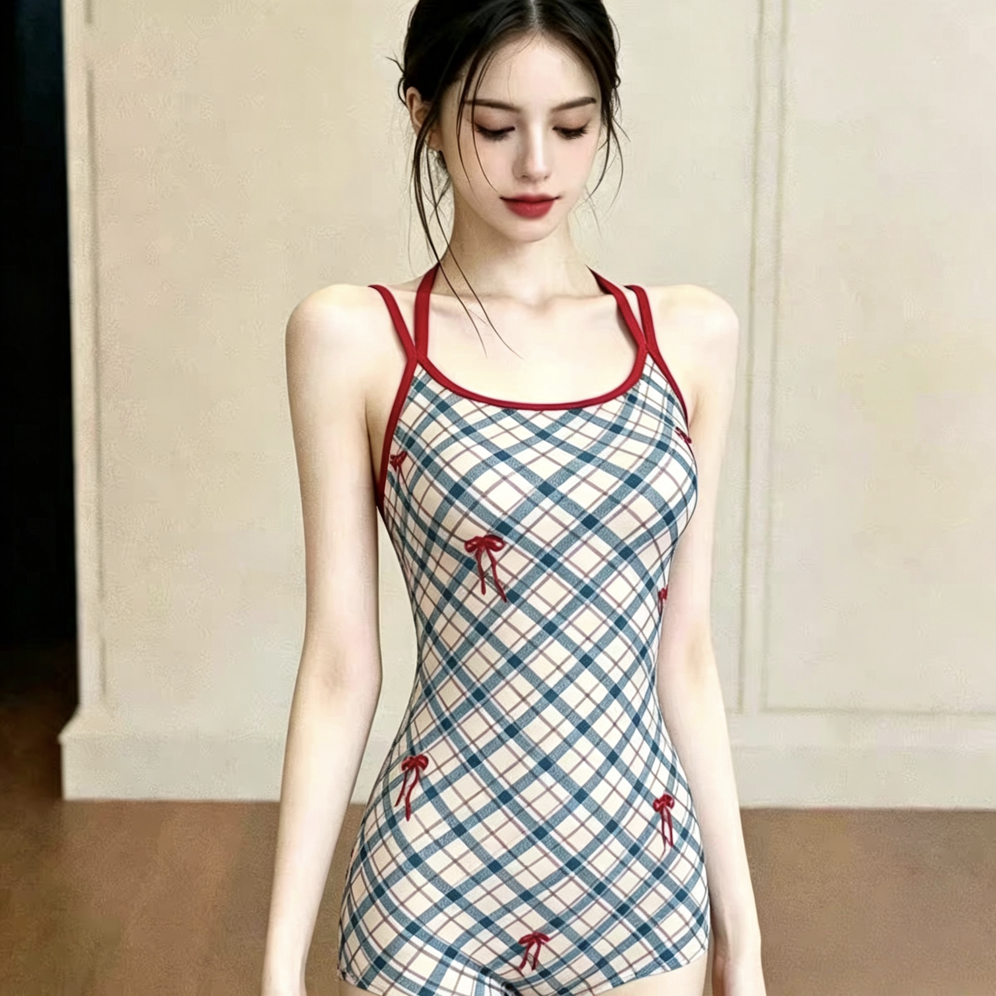 特价泳衣女款2026年新款连体竞速游泳馆专用甜妹可爱高级感游泳衣图片