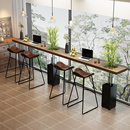 简约现代亚克力吧台桌实木家用酒吧落地窗吧台桌椅阳台高脚长条桌