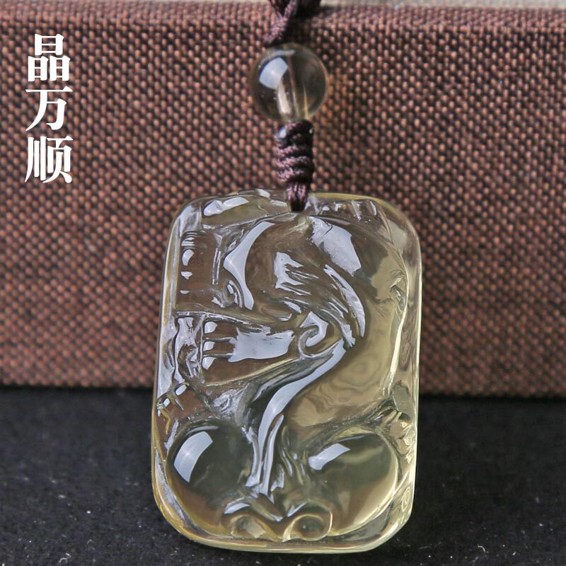 晶万顺天然黄水晶貔貅吊坠男女款饰品男生女生水晶礼品挂坠项坠