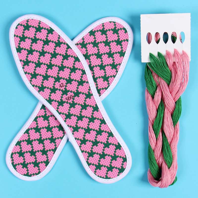 简单图案十字绣鞋垫新款七层棉布