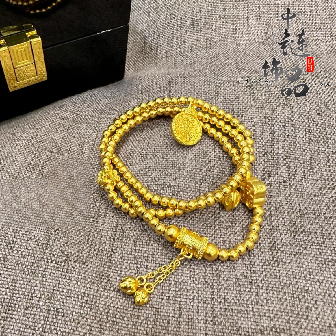 久不掉色金店同款古法沙金好运