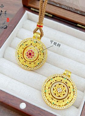 古法镀金不掉色金店同款沙金镶钻