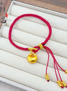 古法凤祥金店同款沙金小胖福流苏