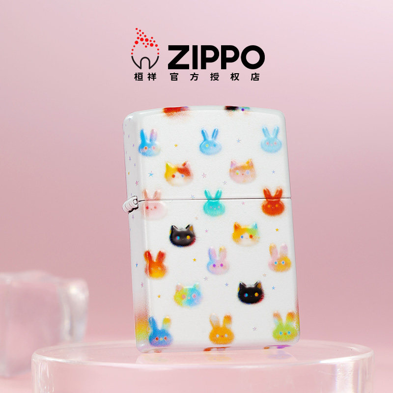 Zippo打火机毛球派对哑漆彩印官方正品防风煤油送男朋友生日礼物