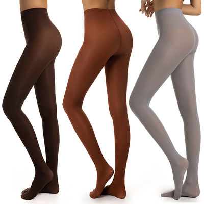 Women Tights亚马逊大码连脚美腿裸氨针织白色40D彩色跳舞连裤袜