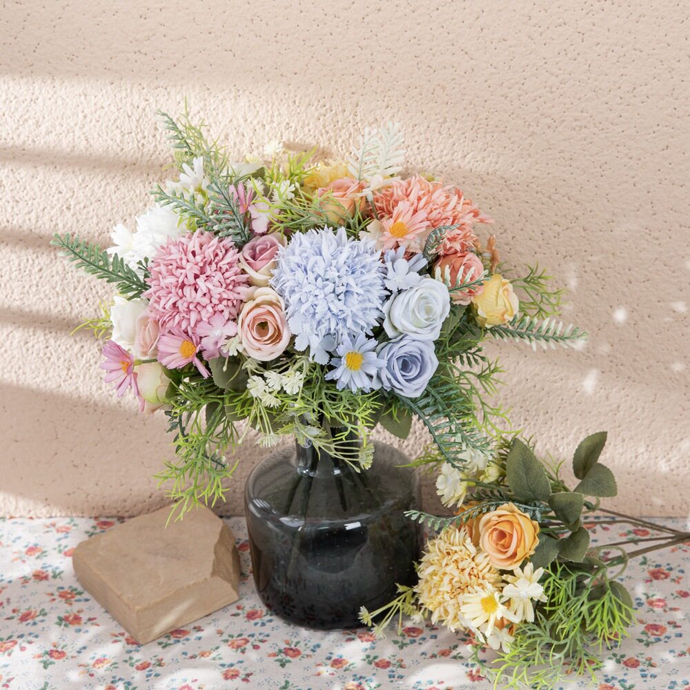 清仓！假花仿真花束塑料花小束把花玫瑰绢布花干花家居摆设装饰
