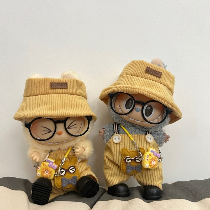 labubu娃衣小熊背带服装裤穿搭一二三代拉布布盲盒公仔服饰换装