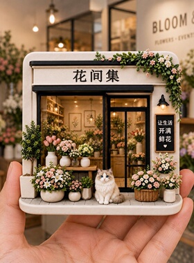 花间集鲜花店树脂浮雕磁吸冰箱贴创意家居装饰品小礼品伴手礼