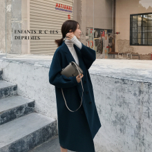 赫本风毛呢子双面羊绒大衣女中长款过膝韩版2018秋冬...