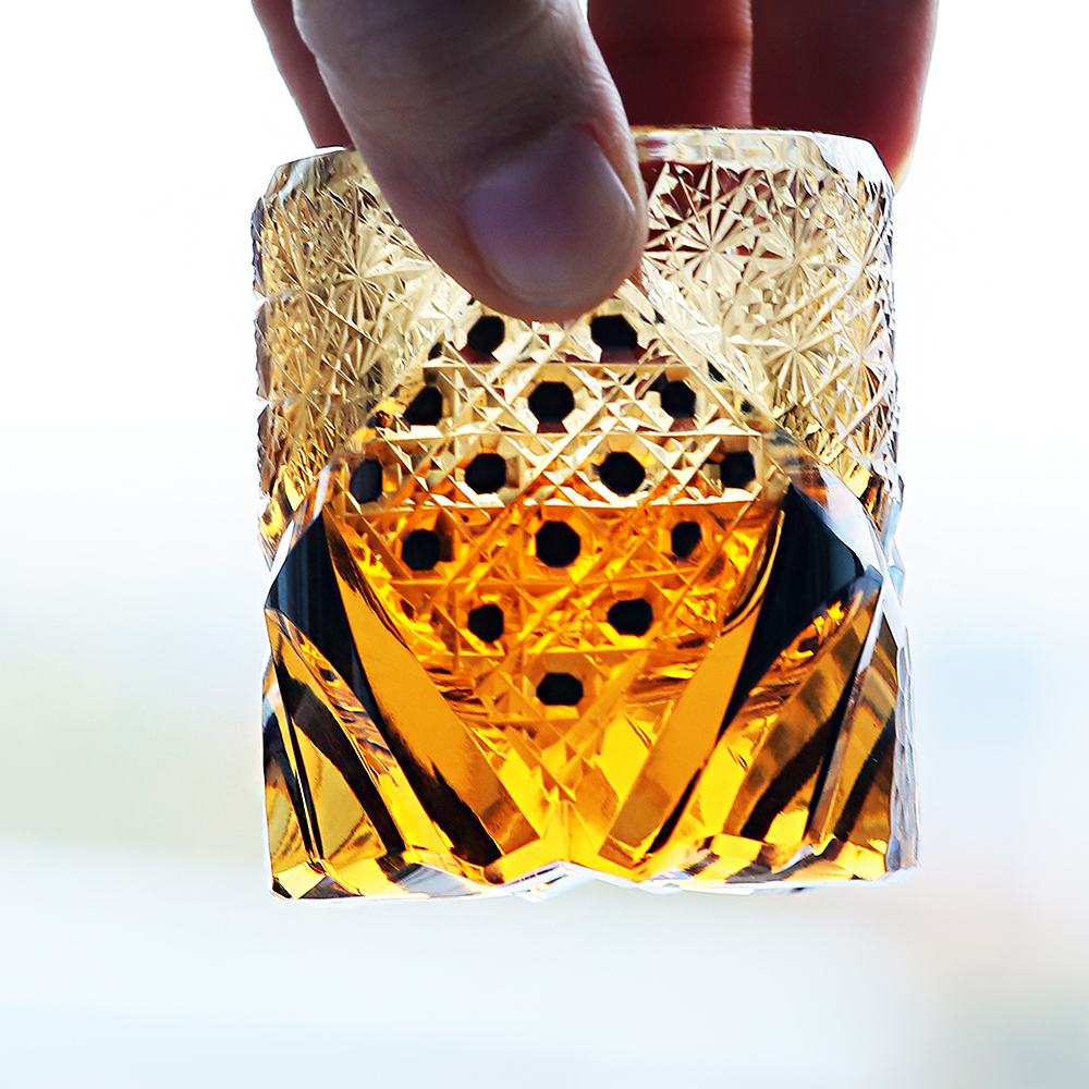 金致手工雕刻威士忌水晶清酒杯