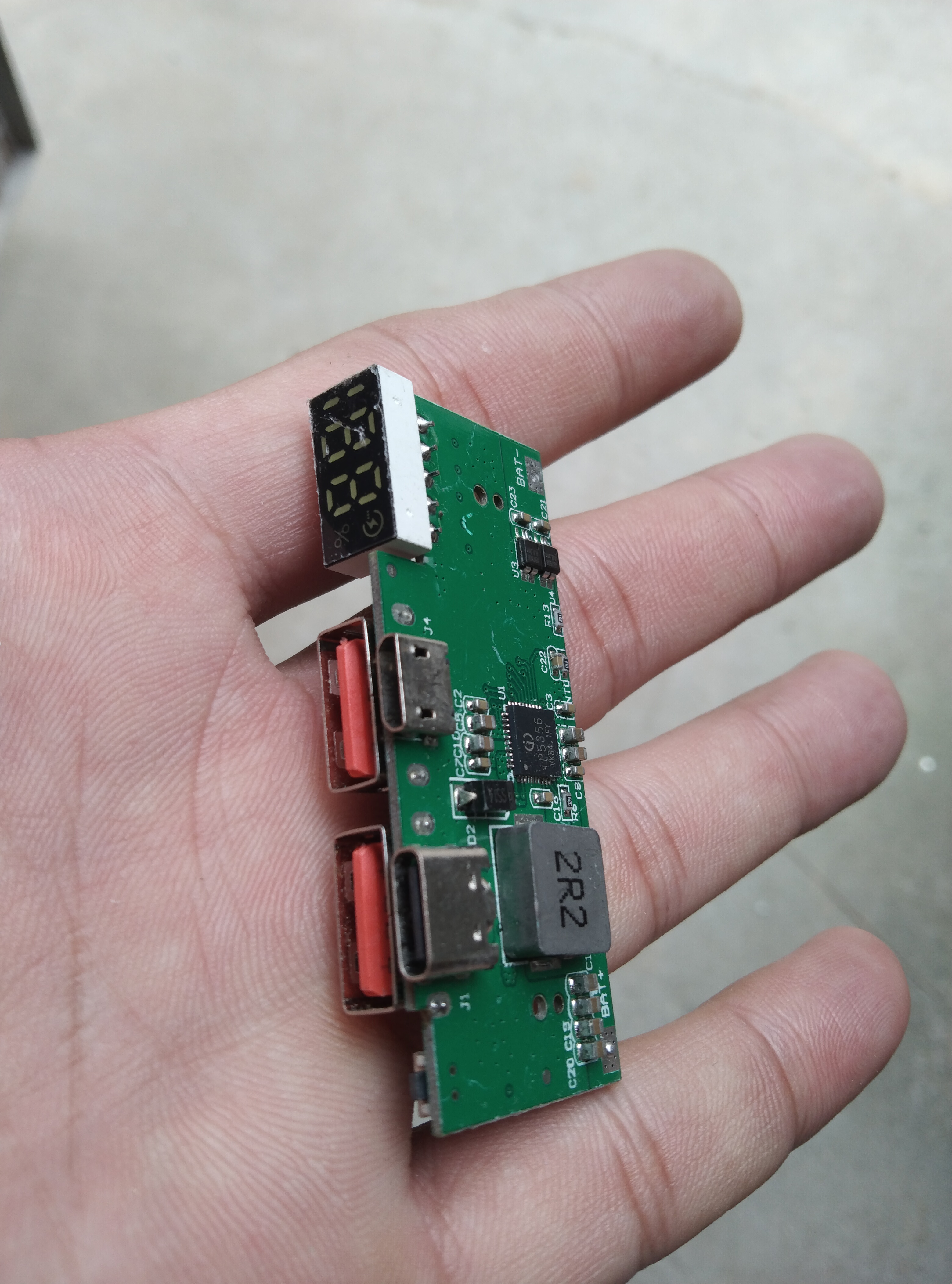 拆机移动电源主板|P5356芯片带显示屏快充芯片充电宝电路板Dⅰy