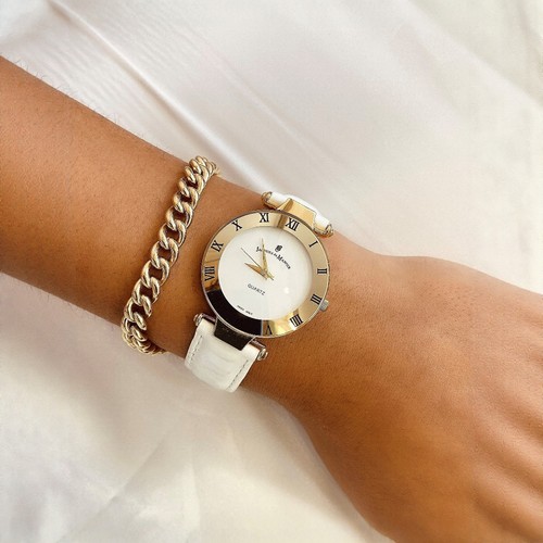 Jacques du Manoir瑞士小众复古罗马石英皮表带女士手表直邮代购