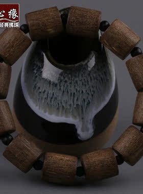 正宗老料文莱沉香手串13mm桶珠鼓珠手链佛珠文玩保真圆珠男女情侣