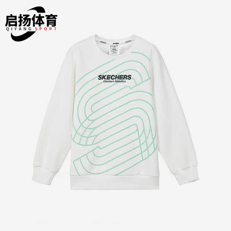 斯凯奇正品男童运动圆领卫衣