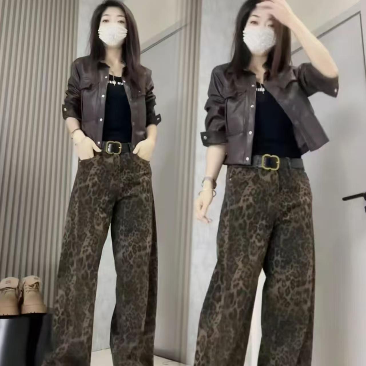 翻领时尚设计感秋季洋气女开衫皮子机车单排扣夹克短款外套长袖