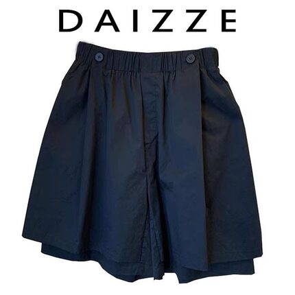DAIZZE~2025夏新款小众宽松休闲双扣双层裙裤阔腿高腰短裤女显瘦
