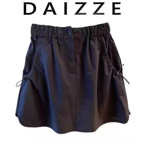 DAIZZE~工装短裙女夏季新款宽松高腰显瘦复古防走光包臀半身裙裤