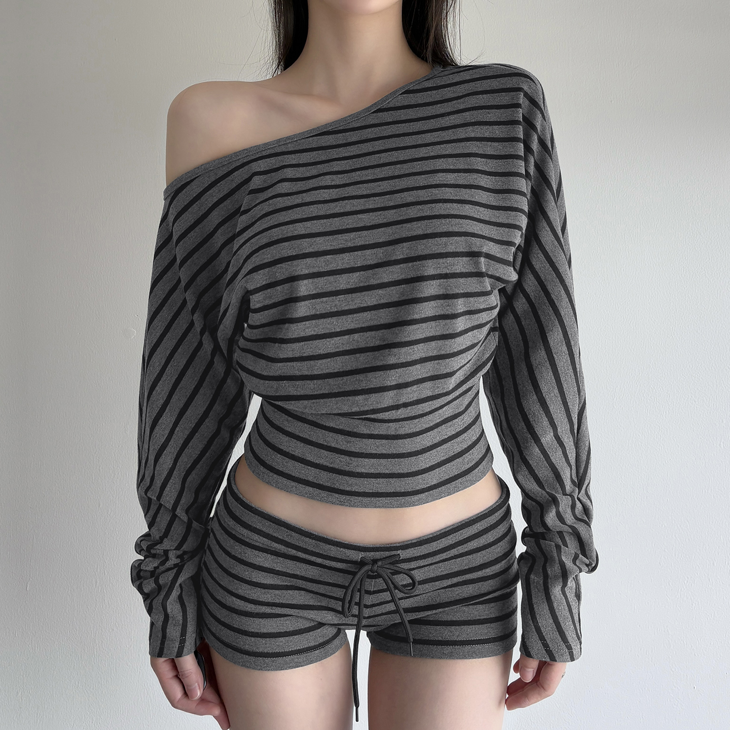 【复古慵懒风】松弛感长袖短裤