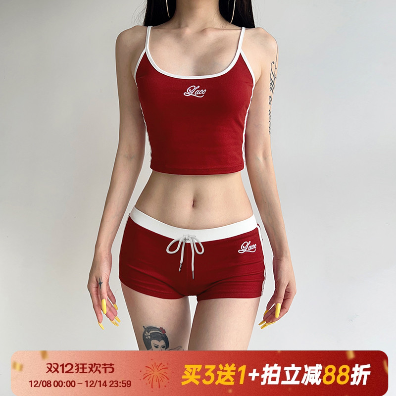 【美式辣妹】复古运动风两件套