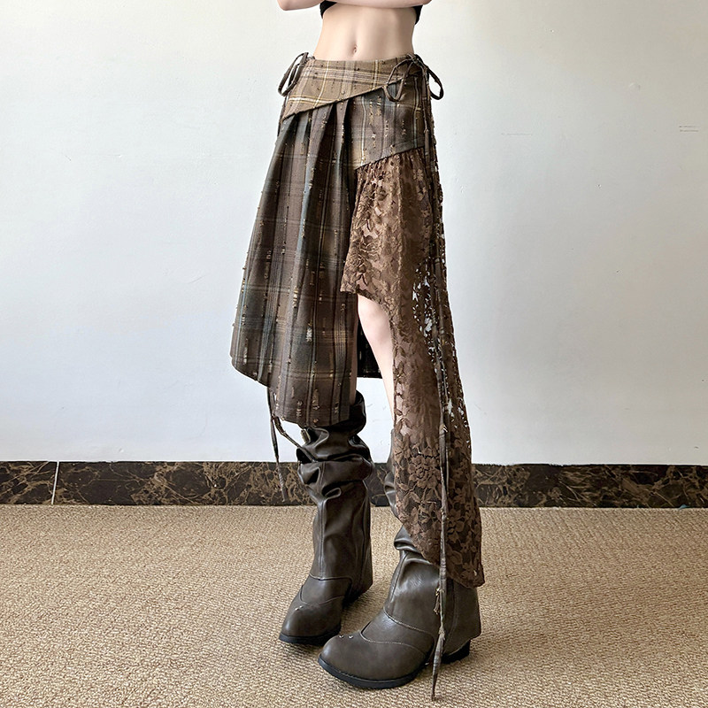 【古着辣妹】废土风格纹长裙