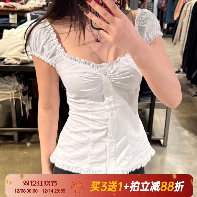 【法式小众】甜辣风泡泡袖短袖