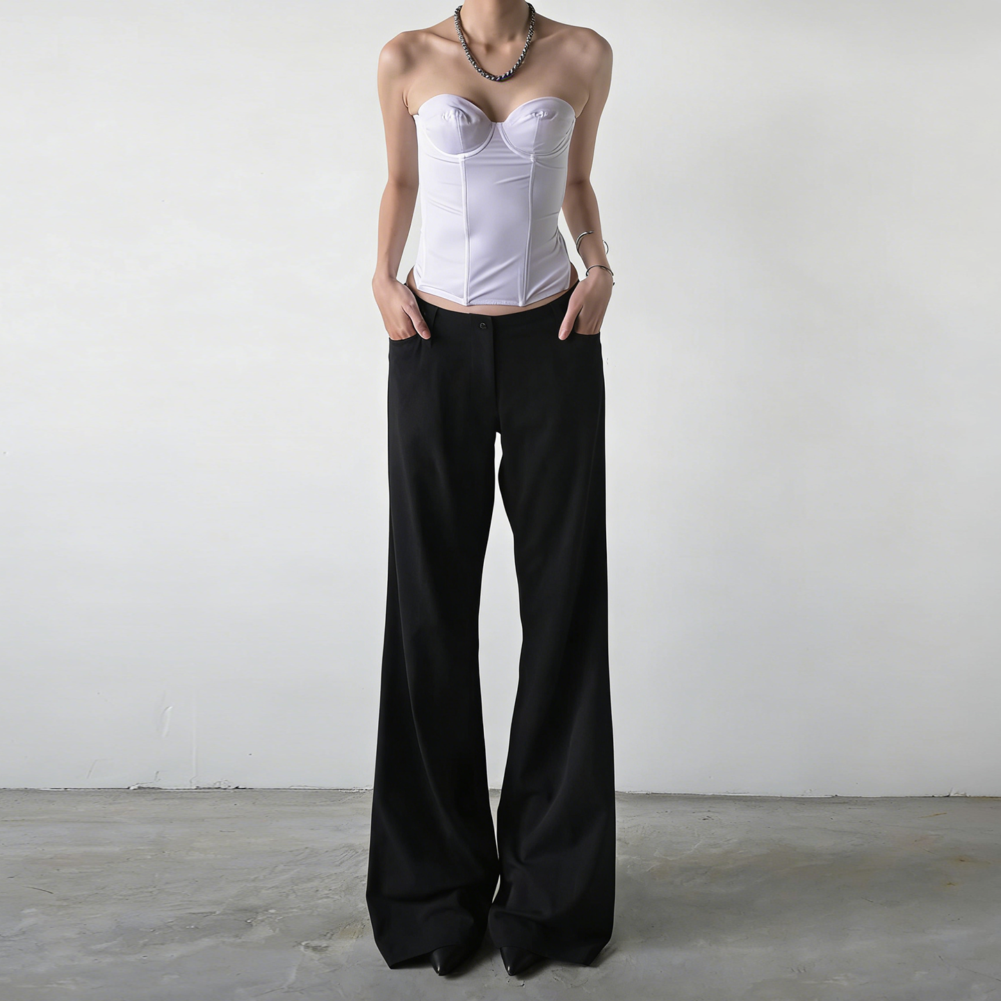 【高智感】黑色简约低腰西装裤