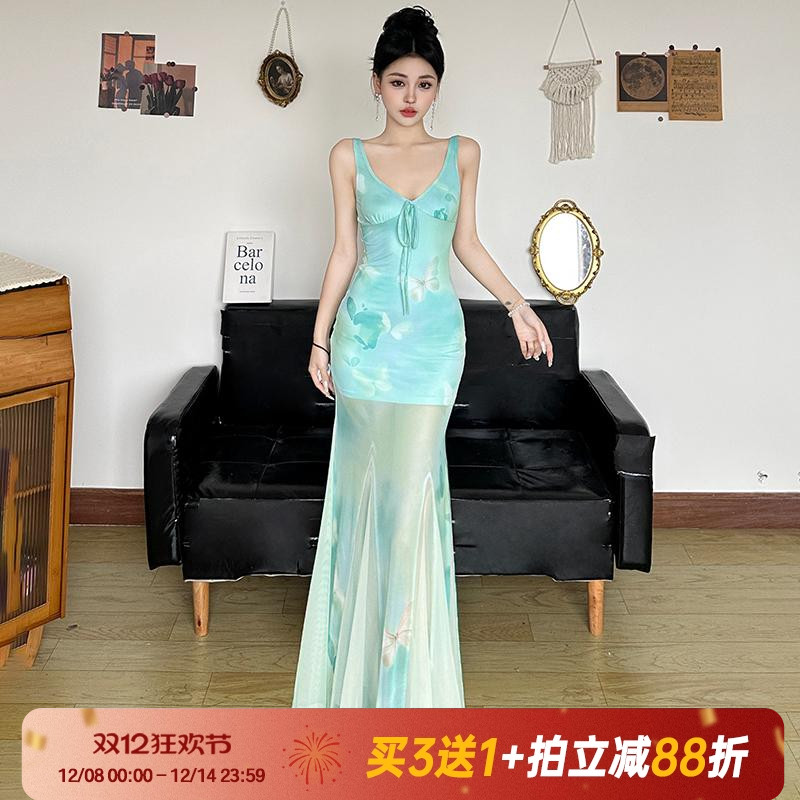 【薄荷曼波】度假风海边吊带裙