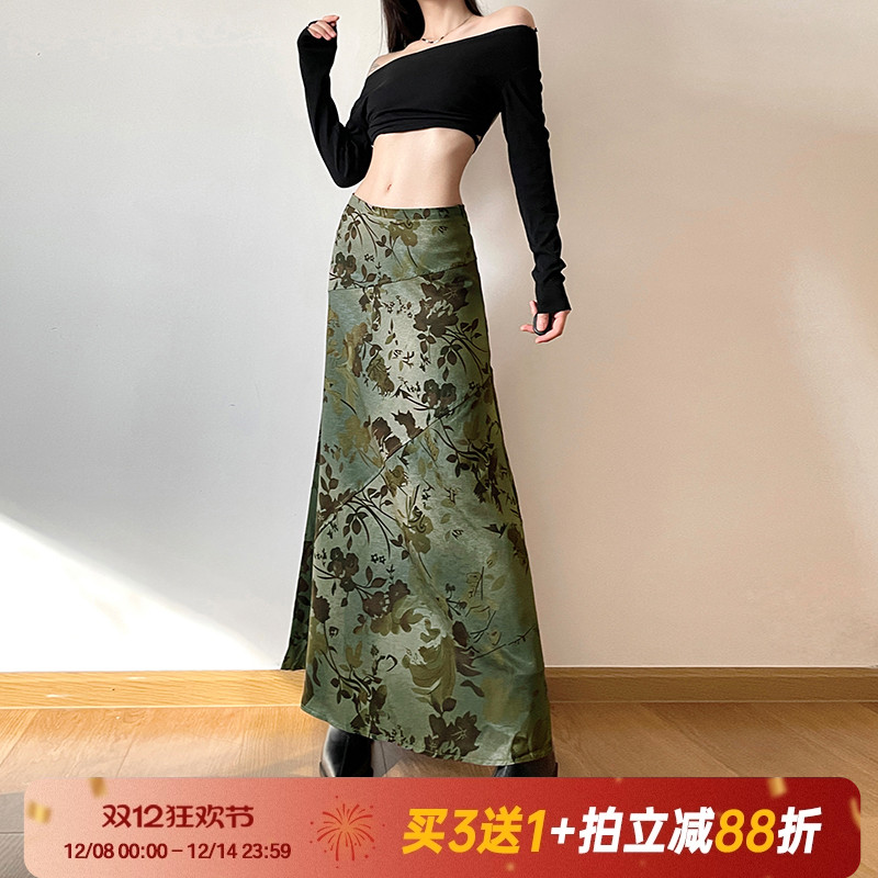 半身裙复古森系A字裙小众辣妹