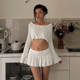 Amyway 纯欲少女 甜美减龄百搭纯色辣妹半身裙A摆芭蕾风小短裙