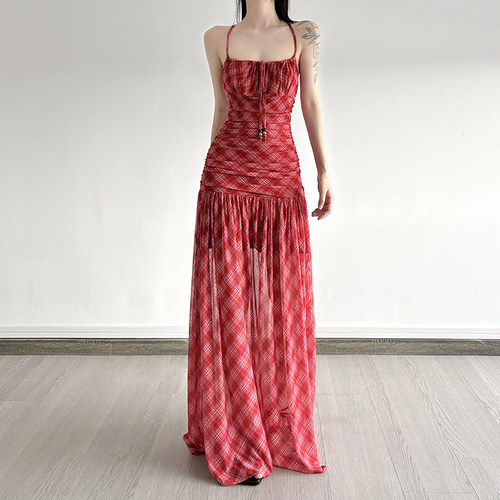 【森系田园风】小众格纹吊带裙