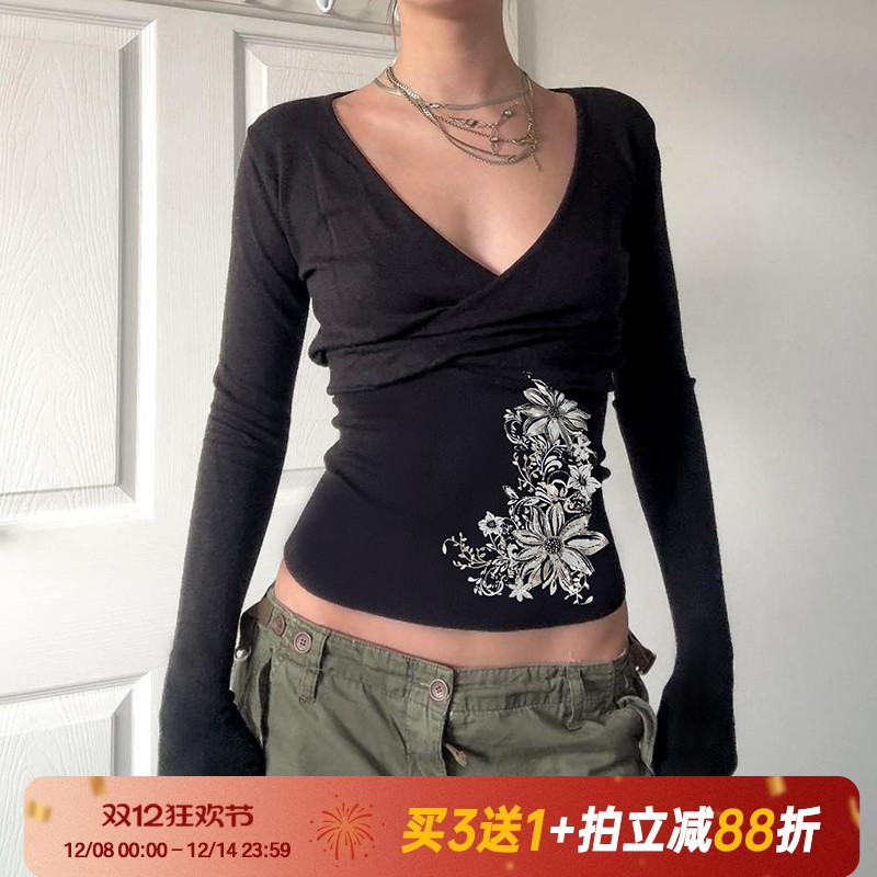 【美式复古】小众设计感花卉T恤