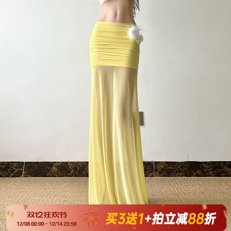 【雪梨汽水】纯欲海岛风网纱长裙