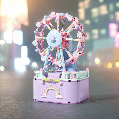 旋转木马音乐盒积木益智拼装玩具