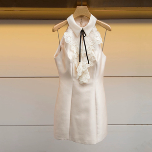 蕾丝显瘦无袖 2025夏新品 挂脖连衣裙Q121401B JR专柜正品 赵露思同款