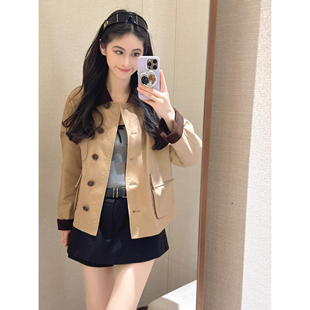 JR 2026春季新款 拼色时尚复古英伦风夹克风衣外套女XSJ1G01C