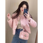 甜美羊羔绒小香风毛呢短外套女P141403B 新款 专柜正品 2025冬季