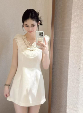 JR 专柜正品 2025年冬季新款无袖收腰名媛气质优雅连衣裙XRJ7L08D