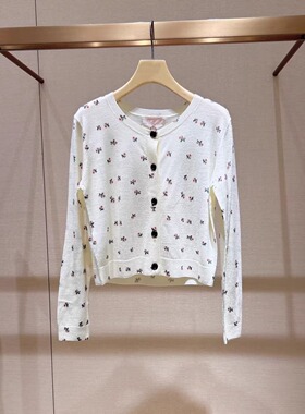 JR 2026春季新款 赵露思同款甜美碎花羊毛针织开衫女上衣XSJ1M14C