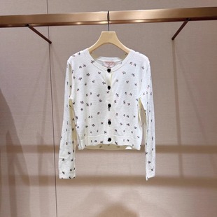 JR 2026春季新款 赵露思同款甜美碎花羊毛针织开衫女上衣XSJ1M14C