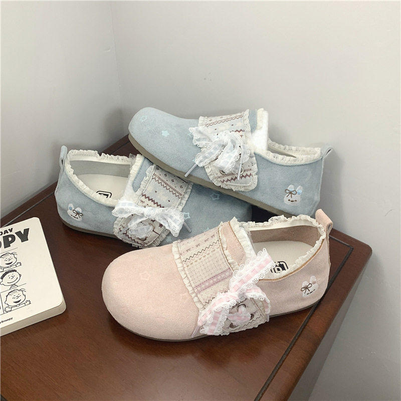 高颜值薄底勃肯休闲鞋子2026春夏百搭一脚蹬蕾丝豆豆鞋,女鞋,勃肯鞋/软木鞋,淘宝优惠券,粉丝福利购,淘宝优惠卷