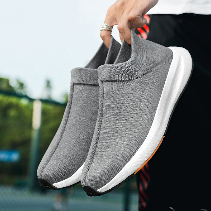 步因美透气休闲鞋飞织网面一脚蹬僧侣禅修鞋爆米花轻便健步袜子鞋