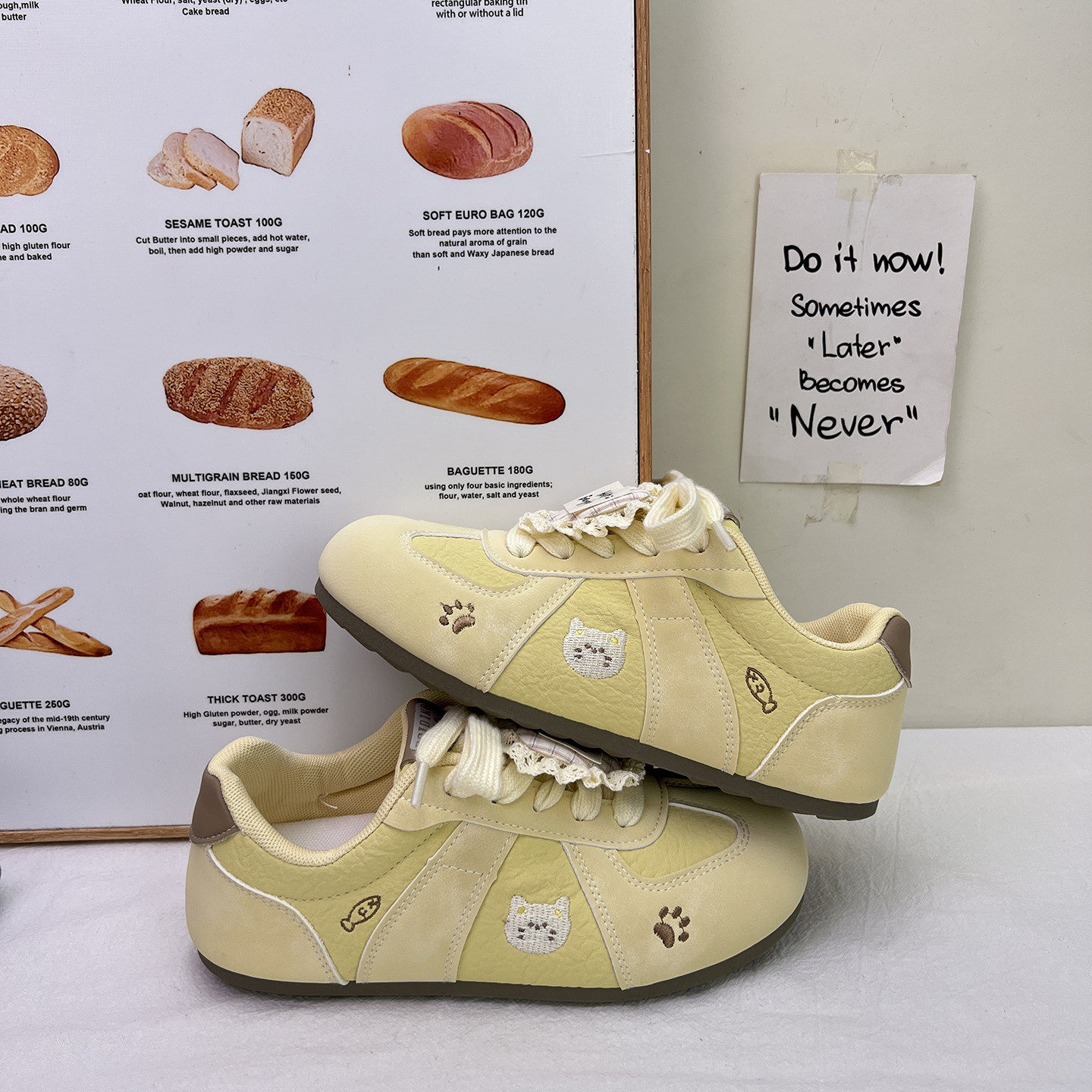 小众复古黄色德训鞋女2026新款百搭泡芙小白鞋子运动休闲板鞋,女鞋,德训鞋,淘宝优惠券,粉丝福利购,淘宝优惠卷
