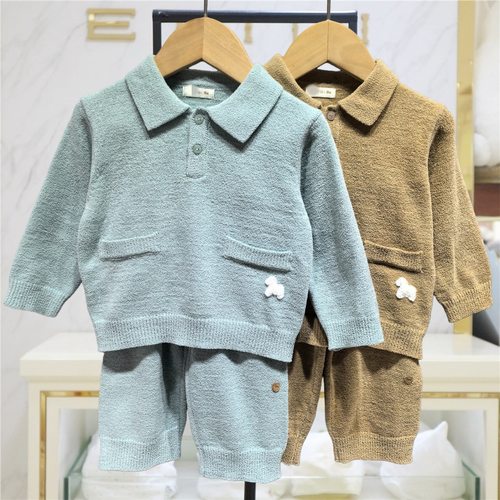 YD韩国童装秋冬款男女宝宝超柔soft上衣裤子两件套装MS5111001