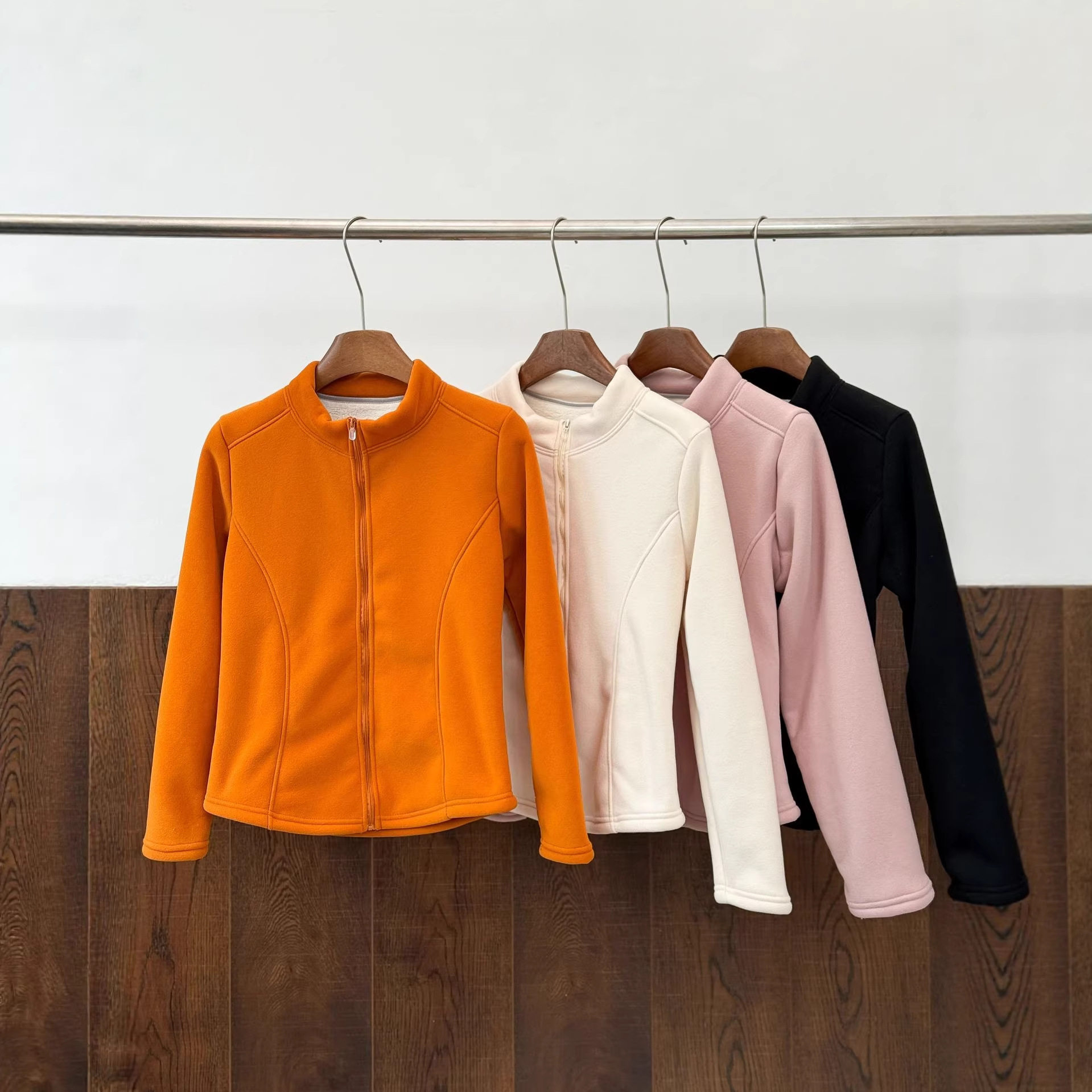 立领鱼骨腰线抓绒衣2025秋冬新款保暖羊羔毛修身外套,女装/女士精品,短外套,淘宝优惠券,粉丝福利购,淘宝优惠卷